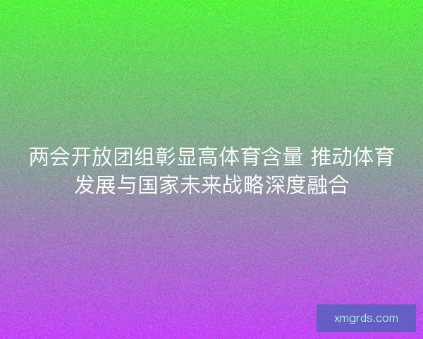 两会开放团组彰显高体育含量 推动体育发展与国家未来战略深度融合