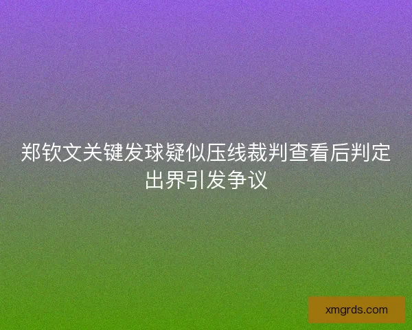 郑钦文关键发球疑似压线裁判查看后判定出界引发争议