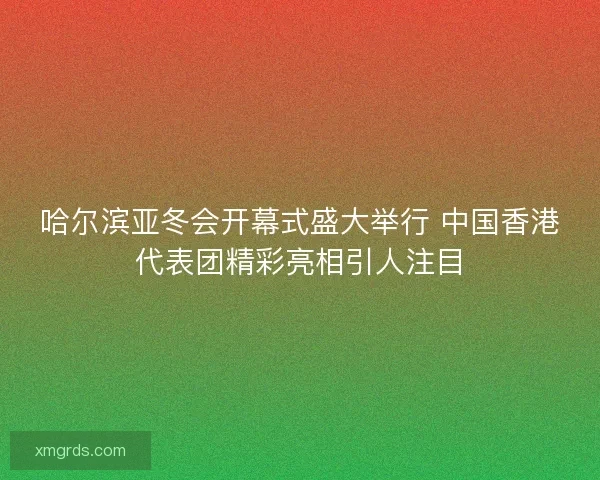 哈尔滨亚冬会开幕式盛大举行 中国香港代表团精彩亮相引人注目